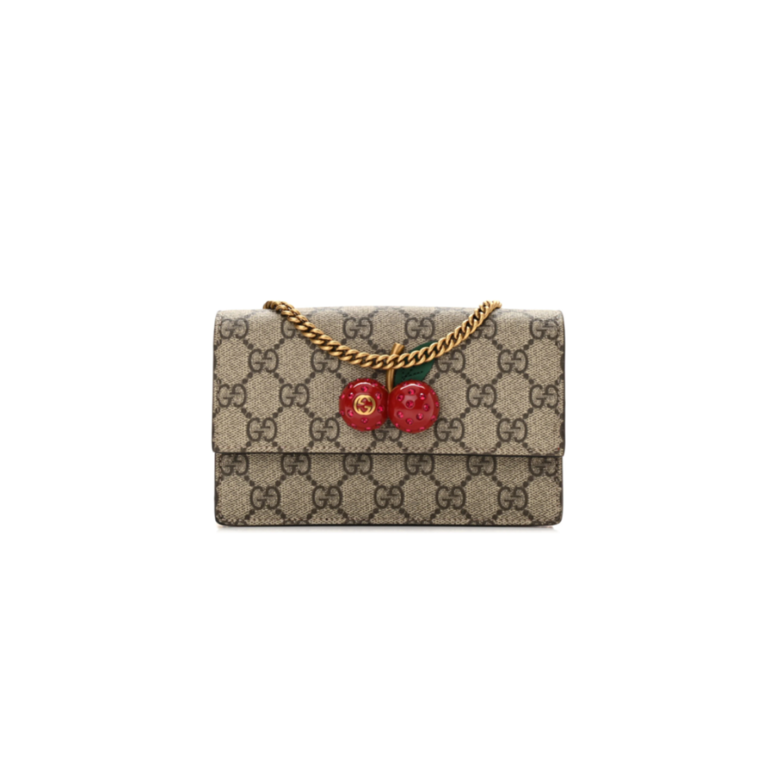 GUCCI GG SUPREME MINI CHERRY CHAIN BAG 481291 (16.5*9*4cm)